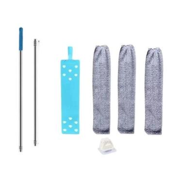 Imagem de Vassoura Telescópica De Cabo Longo Com Pano De Microfibra Para Limpeza
