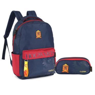 Imagem de Kit Mochila Costas e Estojo Escolar Juvenil Harry Potter-Masculino