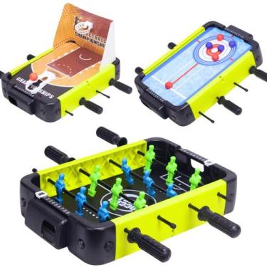 Imagem de Mini Mesa de Esportes Portátil Pebolim 3 em 1 Médio Infantil - Castela