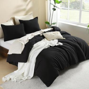 Imagem de Conjunto de edredom Litanika Black King Size com 2 fronhas