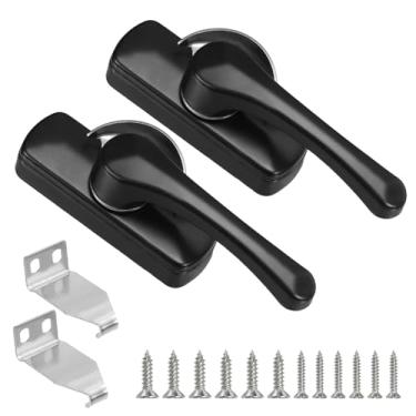 Imagem de PATIKIL Fechaduras de faixa de janela 7,6 x 2,5 cm, 2 peças de trava de faixa de ação de câmera deslizante e substituição para quartos, banheiros, janelas deslizantes verticais e horizontais, preto