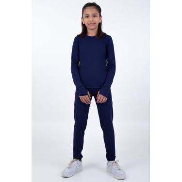 Imagem de Conjunto Térmico Infantil Unissex Peluciado Inverno com Punho para Pol