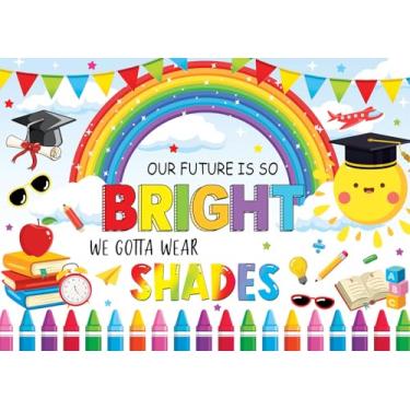 Imagem de Our Future is So Bright We Gotta Wear Shades Backdrop 20 x 1,5 m Jardim de Infância Pré-Escolar Pós-Graduação Fotografia Fundo Infantil Classe de 2026 Decoração de Festa de Formatura Suprimentos Foto