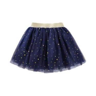 Imagem de Saia Mini Tutu De Algodão Com Renda Para Meninas, Com Estrelas E Glitt