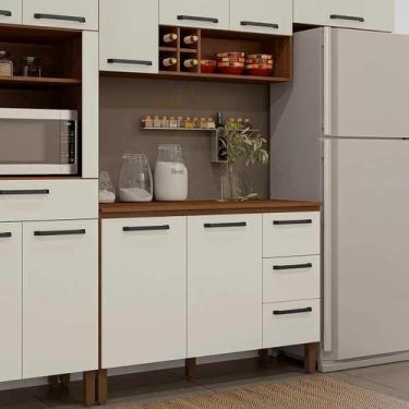 Imagem de Balcão de Pia 120 cm para Cozinha Sem Tampo Ametista Kits Paraná, Nogu