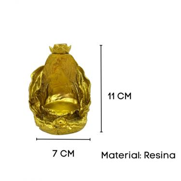 Imagem de Incensário Cascata Folha 11 cm Universal Dourado Resina