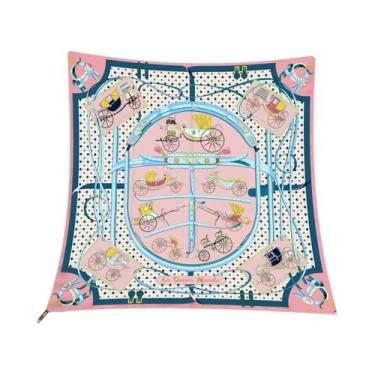Imagem de Lenço De Seda Feminino 90x90cm, Bandana Quadrada De Moda, Xale, Hijab,