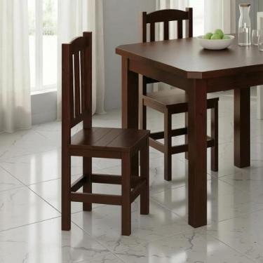 Imagem de Kit 2 Cadeiras em Madeira Maciça Reforçada Diamante - Repleta, Castanh