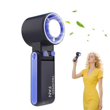 Imagem de Ventoinha portátil 4000 mAh | Ventoinhas elétricas de 5 velocidades - Dispositivo recarregável dobrável para casa, local de trabalho, acampamento ao ar livre, caminhada, academia, canteiro de obras