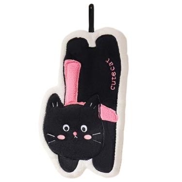 Imagem de Toalha de mão para parede - Toalha de mão de cozinha inspirada em gatos | Tecido de secagem rápida com laço de suspensão para chuveiro, hotel, apartamento, aluguel, casa, casa