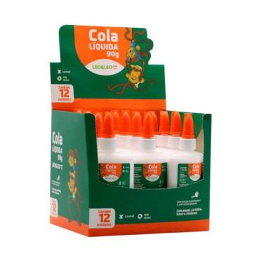 Imagem de Cola Branca Escolar Liquida 90 Gramas (Caixa c/ 12 unidades) Leo&Leo L