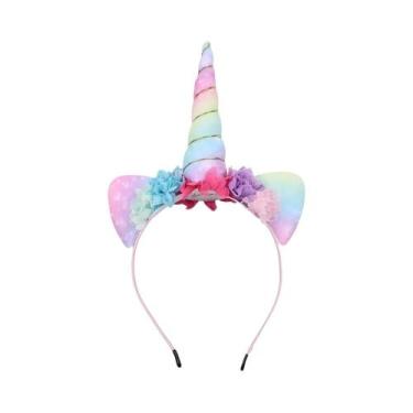 Imagem de Tiara De Unicórnio Arco-Íris Para Meninas, Acessórios De Cabelo DIY Co