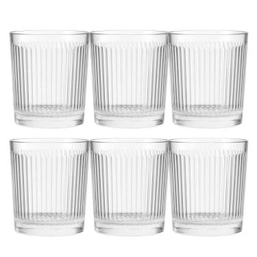 Imagem de Jogo 6 Copo De Vidro Transparente Down Line 360ml Em Casa Tem