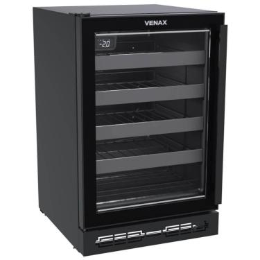 Imagem de Champanheira Venax De Embutir Top Light-in 100 L 24 Garrafas Preto Fosco Porta Invertida 29772 220V