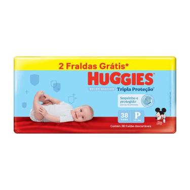 Imagem de Fralda Huggies Tripla Proteção Meguinha P Com 38 Unidades