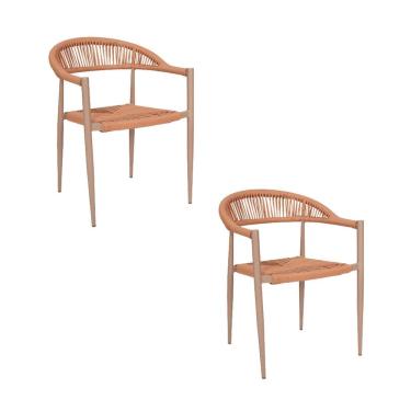 Imagem de Kit com 2 Cadeiras em Aluminio e Corda Náutica Laguna Terracota