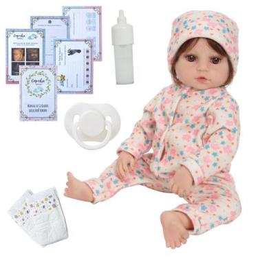 Imagem de Bebe Reborn Boneca Fio a Fio 100% Silicone Pode Molhar - Cegonha Rebor