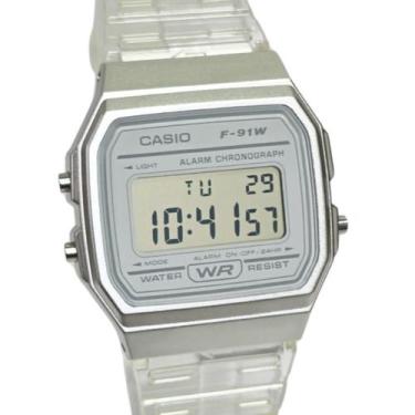 Imagem de Relógio Casio Digital Unissex Transparente Prateado F-91WS-7DF