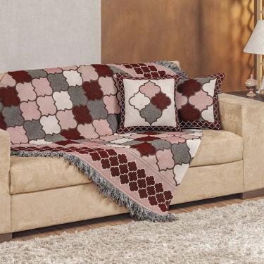 Imagem de Xale Decorativo Turin Com Franja 1,60m X 1,40m Jacquard 1 Peça 58% Algodão 42% Poliéste...