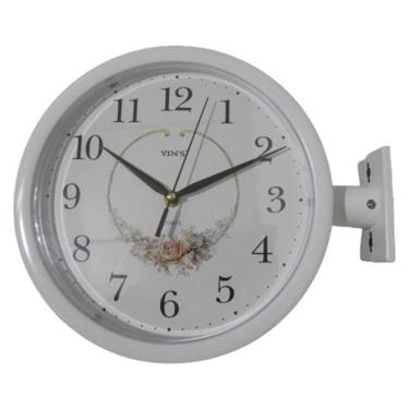 Imagem de Relógio Vintage Dupla Face Decorativo Estação De Trem Branco Luxo