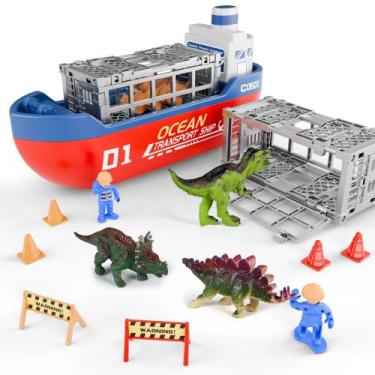 Imagem de Conjunto Dino, Veículos de Transporte, Navio e Figurinhas - Vital-Kids
