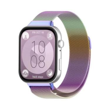 Imagem de Pulseira Magnética De Aço Inoxidável Huawei Watch FIT 3 Milanese Loop,