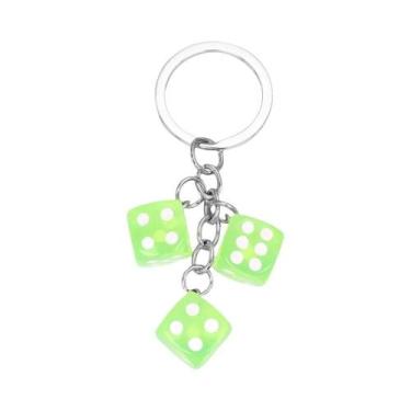 Imagem de Pingente De Metal Estilo Casino Unissex Com Dados Da Sorte, Chaveiro, 