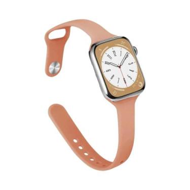 Imagem de Pulseira De Silicone Fina Para Apple Watch 44mm 40mm 38mm 42mm 49mm iW