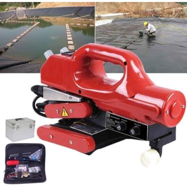 Imagem de Máquina de solda de geomembrana, 800w, soldador de cunha quente de membrana plástica para soldagem de vedação, hdpe, eva, pvc, filme de 0.2-2.0mm