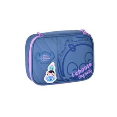 Imagem de Estojo Box Stitch Tsum Tsum Infantil Escolar Meninas Juvenil, Azul