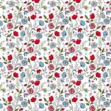 Imagem de Papel De Parede Flores E Rosas Vermelhas Adesivo Sala Quarto