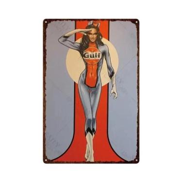Imagem de Placa De Metal Vintage Gulf Gasoline, Arte De Parede Decorativa Para G