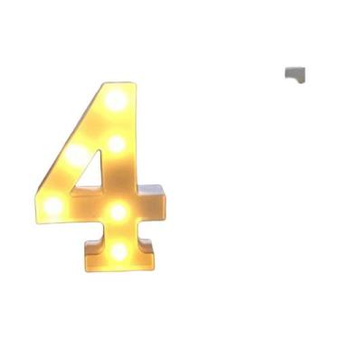 Imagem de Letras E Números De LED Iluminados Em Plástico, Operados Por Pilhas, P