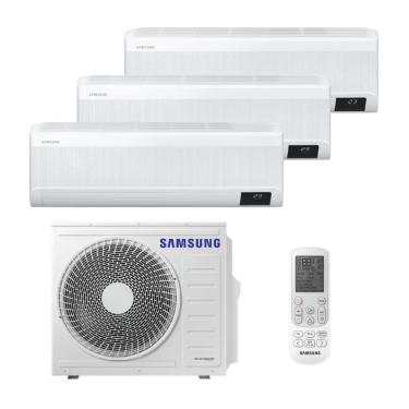 Imagem de Ar Condicionado Multi Split Inverter Samsung WindFree 24.000 Btus (2x Hi Wall 9.000BTUs + Hi Wall 12.000BTUs) Quente e Frio 220V
