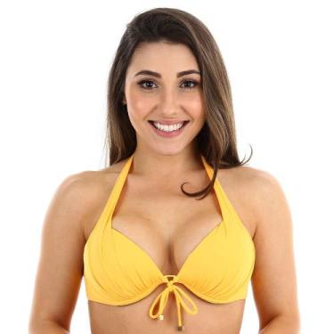 Imagem de Biquini top avulso sutiã meia taça com bojo alça larga e aro sustentaç