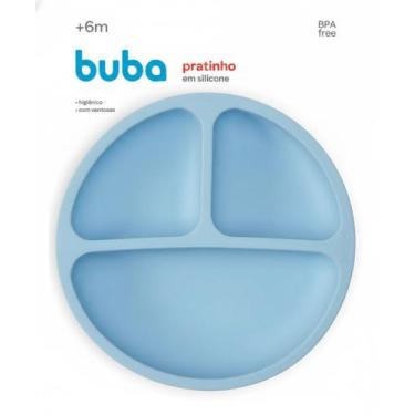 Imagem de Prato em Silicone com Ventosa Azul - Buba