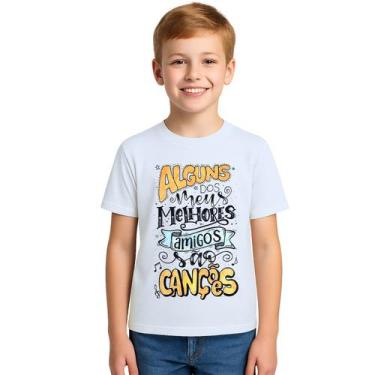 Imagem de Camiseta Melhores Amigos São Canções Personalizada - UseP4, Branco, Ju
