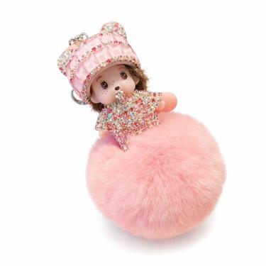 Imagem de Chaveiro Monchhichi Diamond Pom-Pom com design de boneca fofa