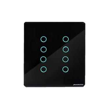 Imagem de Interruptor Inteligente Wi-Fi NovaDigital WS-US8 Para Automação Residencial Com 8 Canais - 8 Botões (Teclas Touch) - Tamanho 4x4 - Tuya e Smart Life - Compatível com Alexa e Google Assistente (Black)