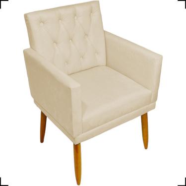 Imagem de Poltrona Decorativa Nina Capitonê Suede Pés Palito Clique & Decore
