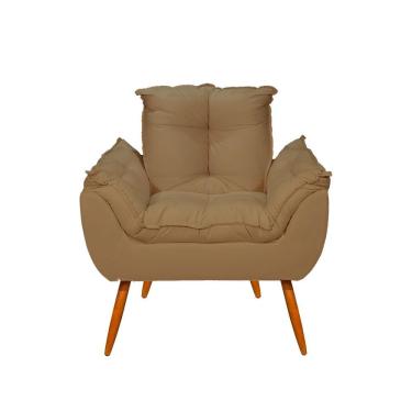 Imagem de Poltrona Decorativa Opala Suede Fibra Siliconada Marrom Balaqui Decor