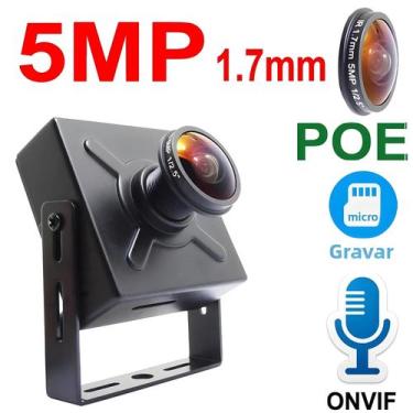 Imagem de Câmera IP POE Mini Fisheye Panorama 5MP Com Áudio HD Para Vigilância C