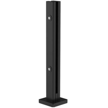 Imagem de Kit 5 Torre Guarda Corpo Coluna Pinça Preto 40cm Para Vidro - Cromosho