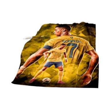 Imagem de Cobertor Estampado De Futebol CR7, Quente, Macio E Confortável, Para P