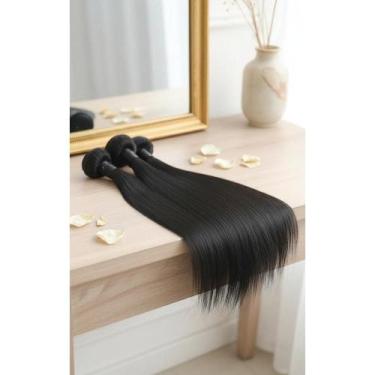 Imagem de Cabelo Humano Liso 65cm Castanho Escuro - 50g P/ Mega Hair - Congratul