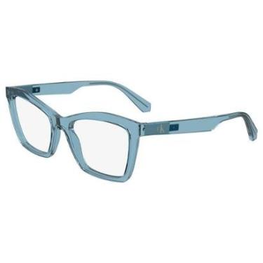 Imagem de Armação de Óculos Calvin Klein Jeans CKJ24612 450 - Azul Crystal 52-Feminino