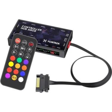 Imagem de Controladora para Fan Controller Hub 7 Portas com ARGB 5V 3 Pinos e PWM 2510 4 Pinos Pr...