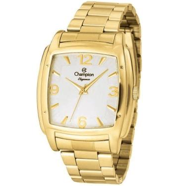 Imagem de Relógio CHAMPION feminino analógico dourado branco CN25412H