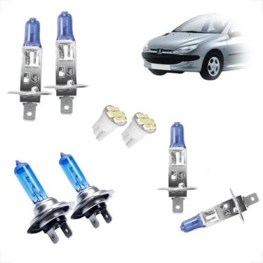 Imagem de Kit Lâmpadas Halógena Super Branca H7 H1 H1 Farol Baixo Alto e Milha P