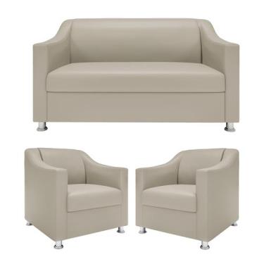 Imagem de Recepção Clínica Sofisticada: Namoradeira 2l + 2 Poltronas - Móveis Ma